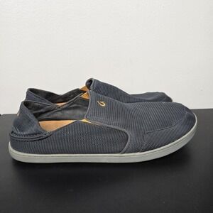 OluKai Shoes Mens Size 14 Gray Nohea Mesh Slip On Comfort Beach Boat Fishing